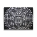 Bouddha Mandala Gris Détail Brocart - 30x40cm x 4