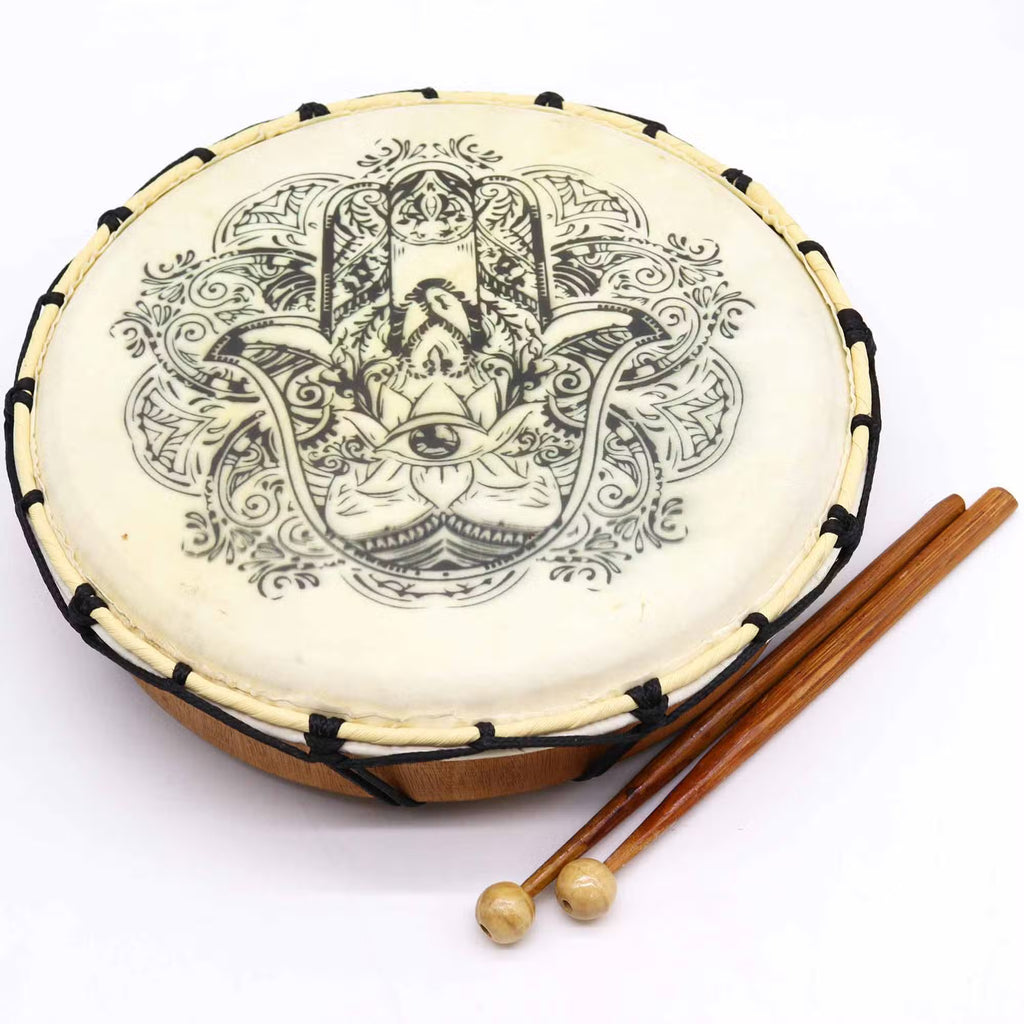 Tambour Chamanique Main de Fatma avec Baguettes - 30cm
