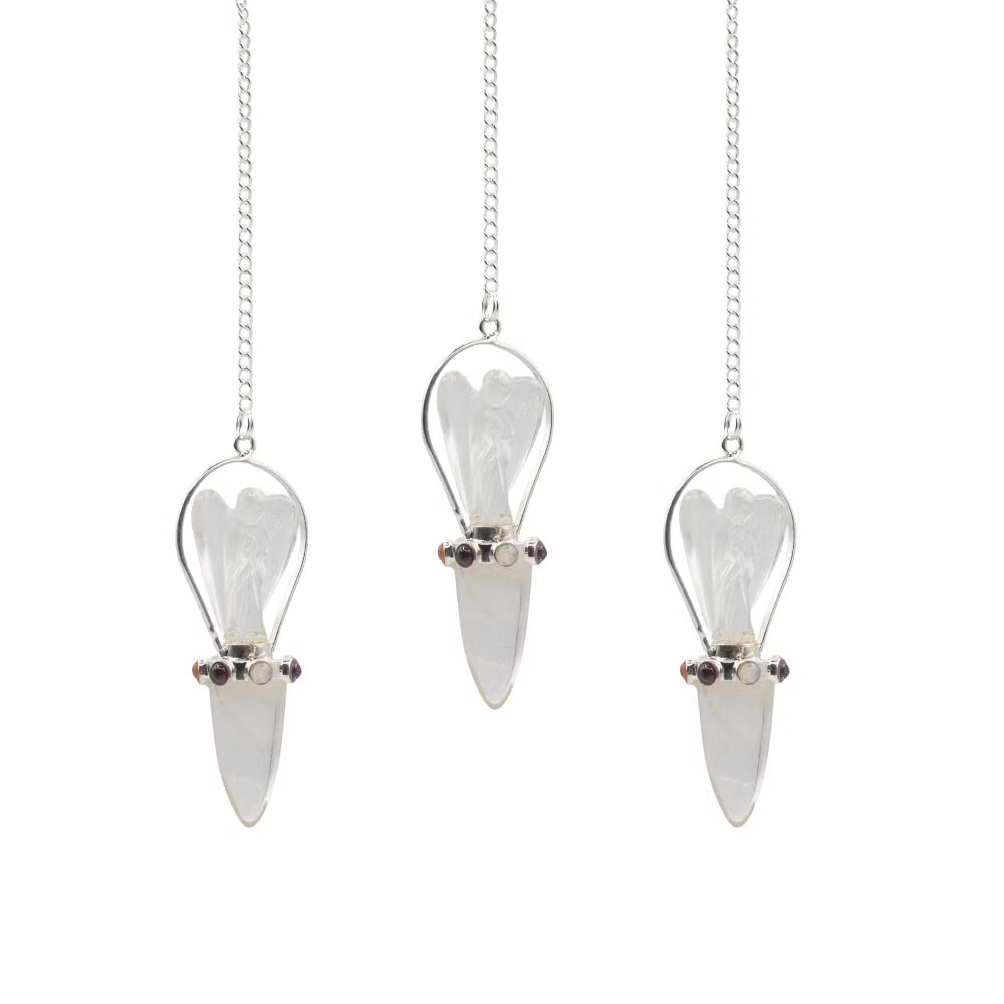 Guide Céleste - Pendule d'ange à deux pièces - Quartz clair