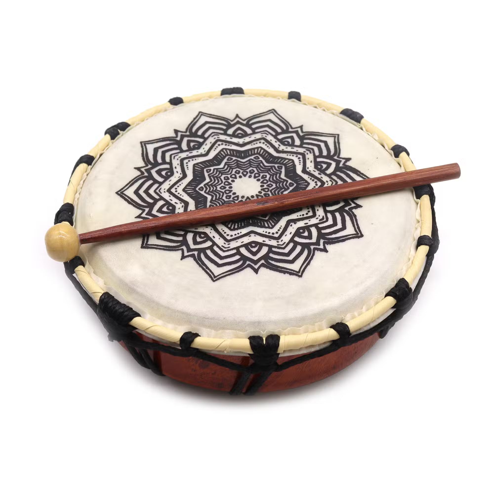 Tambour Chamanique Mandala avec une Baguette - 20cm