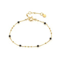 Bracelet avec spinelle noir naturel, en argent doré 925, longueur 15+3 cm