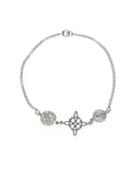Bracelet en argent 925 avec nœud de sorcière, tétragramme et saint Benoît