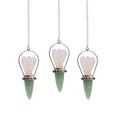 L'Oracle du Cœur - Pendule d'ange à deux pièces - quartz rose et aventurine verte