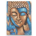 Peinture Bouddha – Fleur Bronze & Bleue