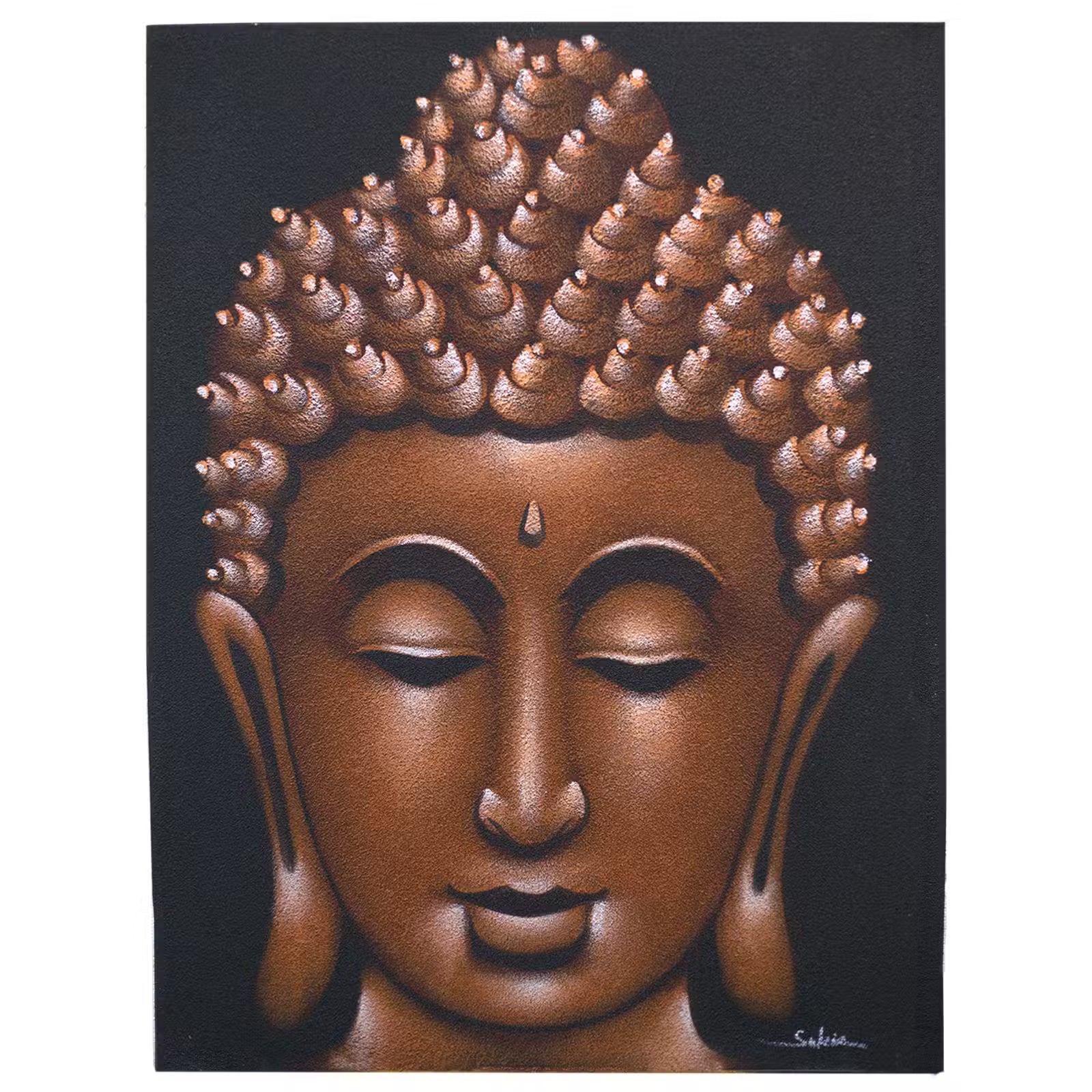 Tableau Bouddha - Finitions Sable Cuivré