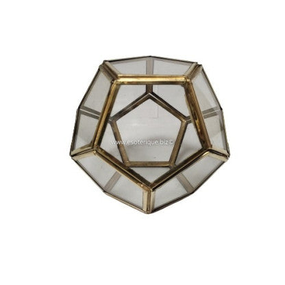 DODECAEDRE METAL ET VERRE GM 12CM