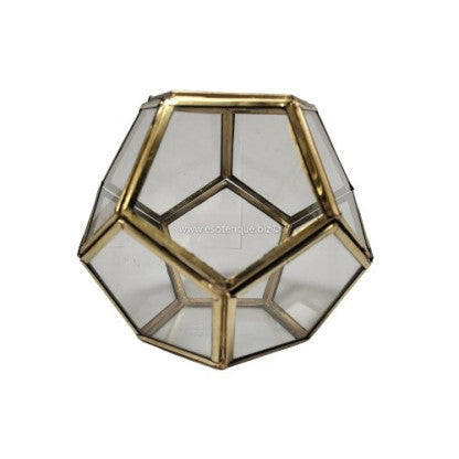 DODECAEDRE METAL ET VERRE GM 12CM