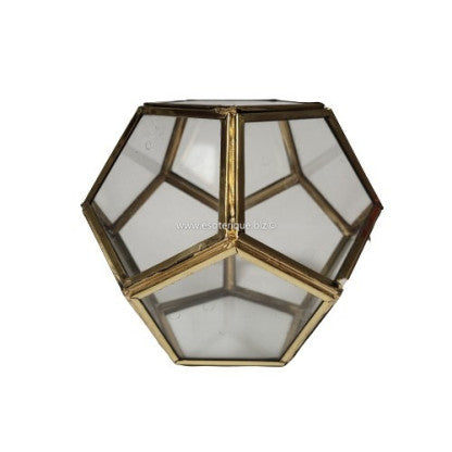 DODECAEDRE METAL ET VERRE GM 12CM