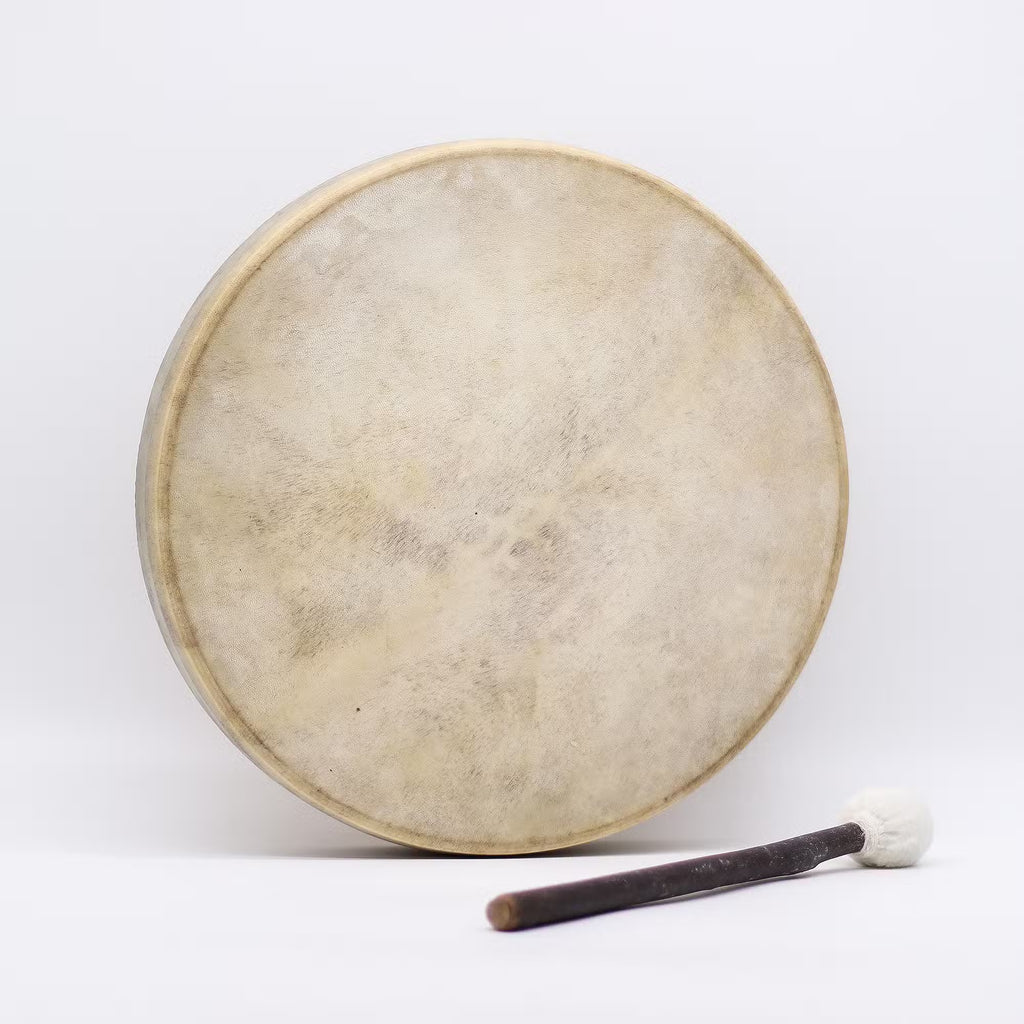 Esprit du Loup – Tambour Chamanique avec Baguette – Accordable – 40 cm