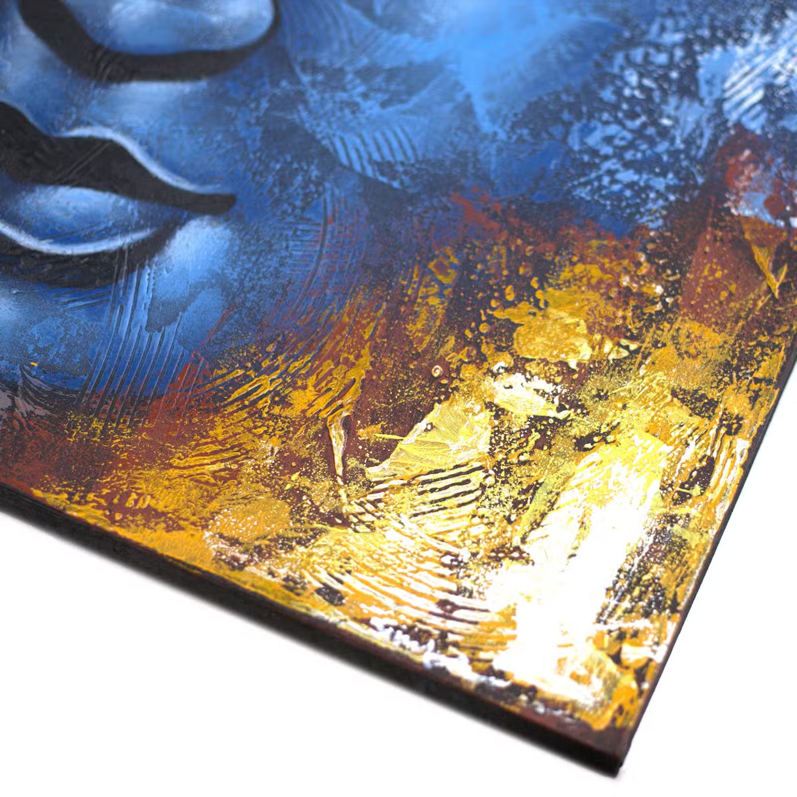Tableau Bouddha - Visage Abstrait Bleu