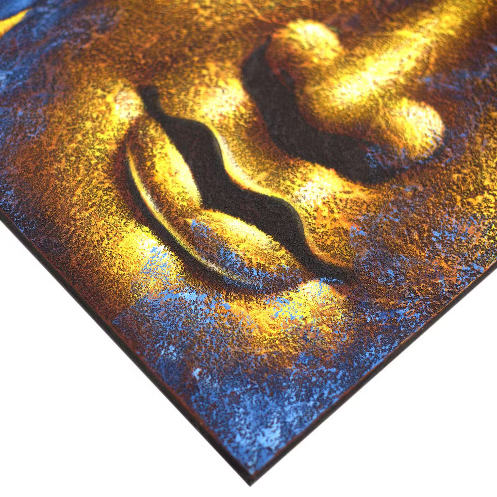 Tableau Bouddha - Visage D'Or et Fleur de Lotus