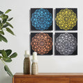 Lot de 4 Mandalas Détail Brocart - 30x30cm