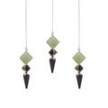 Bâtisseur des royaumes - Pendule à trois pièces - Agate noire - Aventurine verte - Œil de tigre