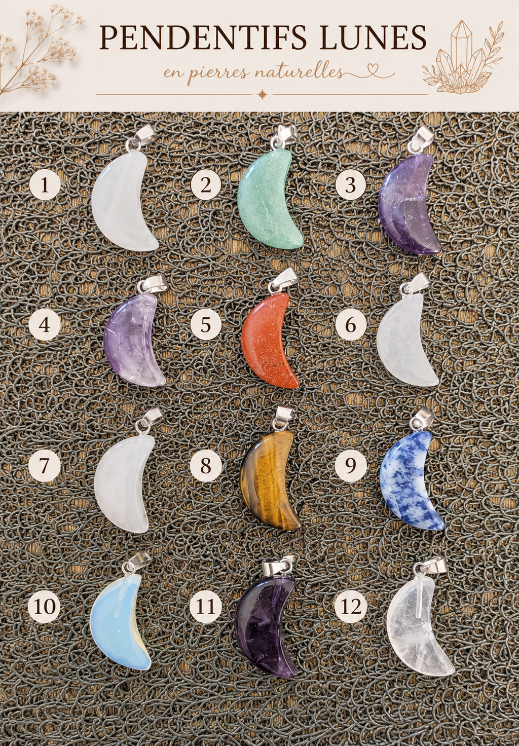 Collier Pendentif Lune