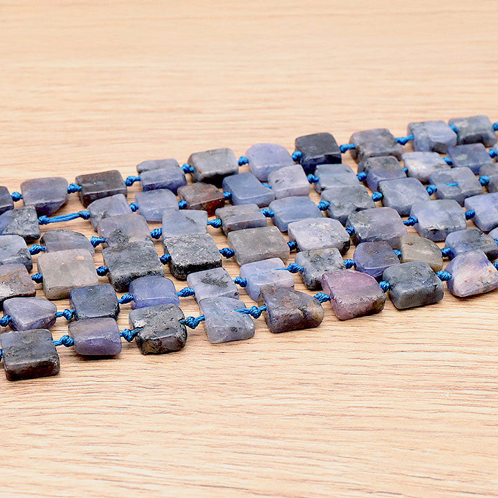 PERLES CARRÉES 10MM TANZANITE BLEUE A ( lot de 10 )