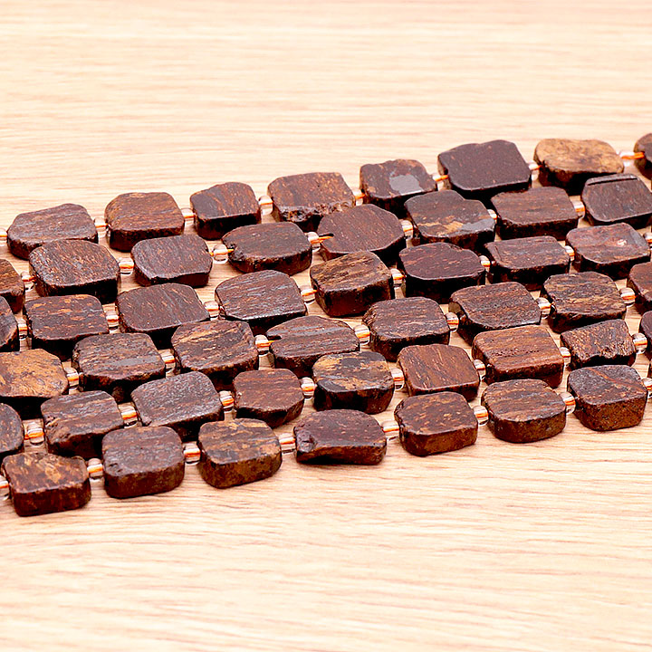 PERLES CARRÉES 12MM BRONZITE AA ( lot de 10 )