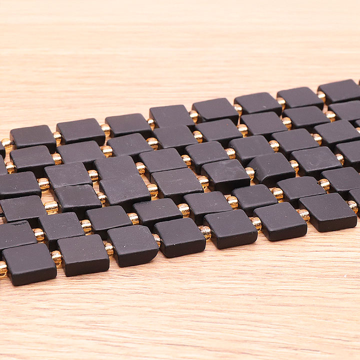 PERLES CARRÉES 12MM SHUNGITE AA ( lot de 10 )