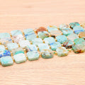 PERLES CARRÉES 14MM CHRYSOCOLLE SHATTUCKITE A ( lot de 10 )