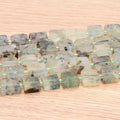 PERLES CARRÉES 14MM PRÉHNITE AA ( lot de 10 )