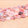 PERLES FORMES DIAMANTS 16MM AGATE ROSE BOTSWANA A ( lot de 10 )