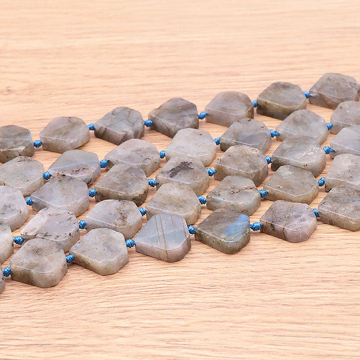 PERLES FORMES DIAMANTS 16MM LABRADORITE AB ( lot de 10 )