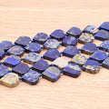 PERLES FORMES DIAMANTS 16MM LAPIS LAZULI AB ( lot de 10 )