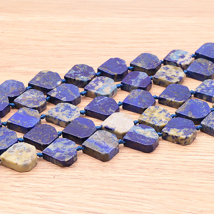 PERLES FORMES DIAMANTS 16MM LAPIS LAZULI AB ( lot de 10 )