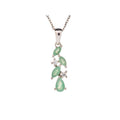 Pendentif avec aventurine verte goutte, en argent rhodié 925, hauteur 2+0,7 cm