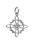 Pendentif en argent 925 nœud de sorcière avec lunes