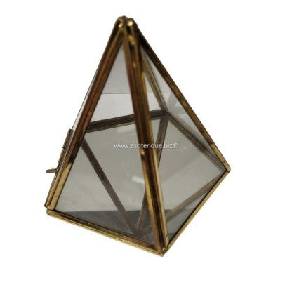 PENTADÔME en verre et laiton H12cm
