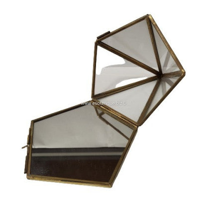 PENTADÔME en verre et laiton H12cm