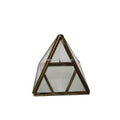PYRAMIDE en verre et laiton base 10cm
