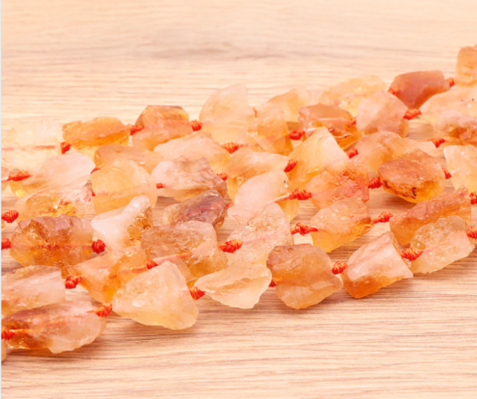 PERLES PIERRES BRUTES 10 X 17MM CITRINE CHAUFFÉE AA