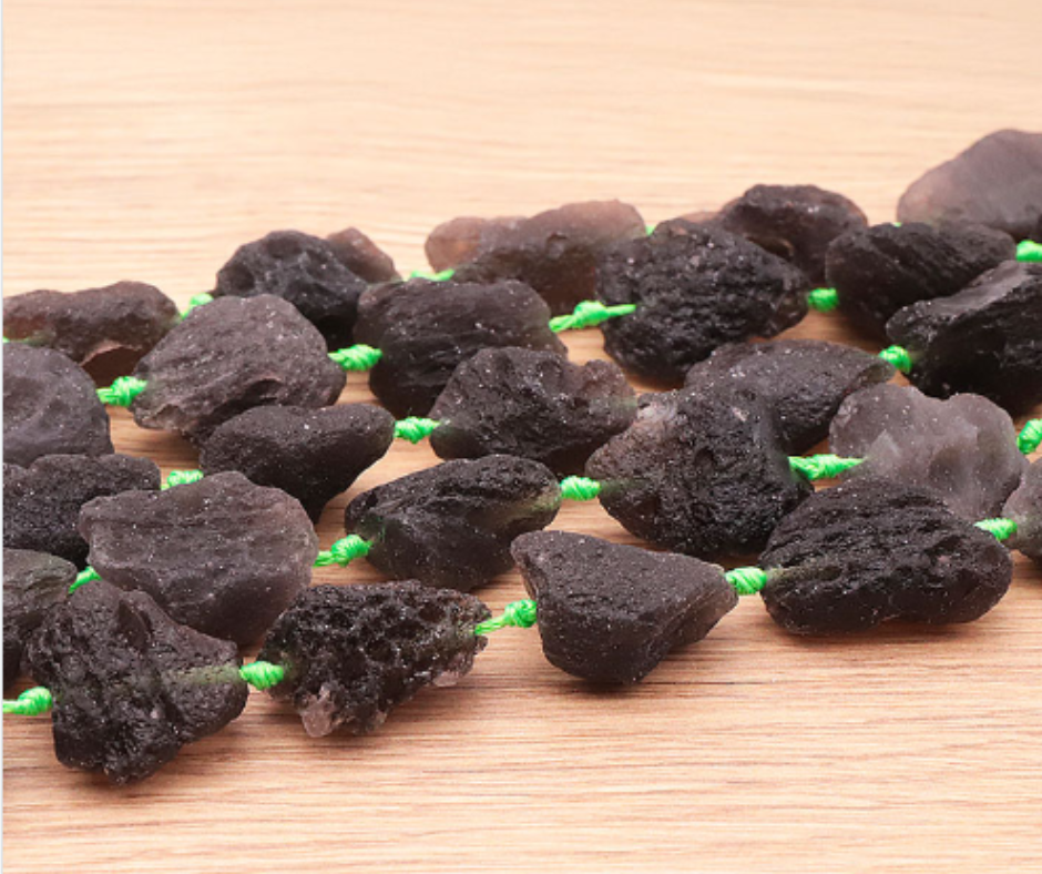 PERLES PIERRES BRUTES 18 X 28MM TECTITE AA ( lot de 10 )