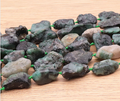 PERLES PIERRES BRUTES 13 X 20MM EMERAUDE A ( lot de 10 )