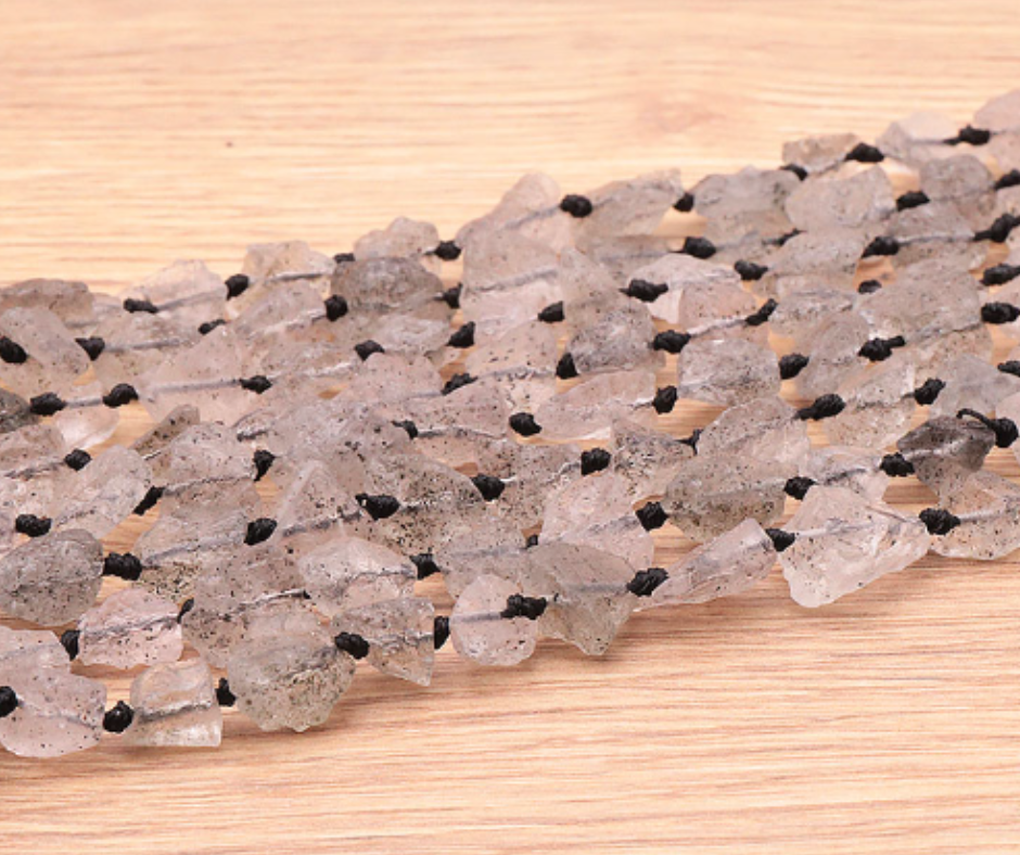 PERLES PIERRES BRUTES 08 X 14MM CRISTAL HERKIMER AA ( lot de 10 )