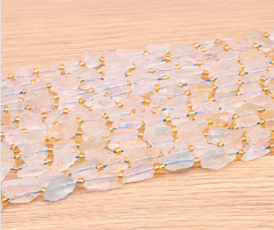 PIERRES BRUTES 06 X 12MM TOPAZE BLEUE A ( lot de 10 )