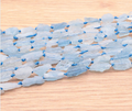 PERLES PIERRES BRUTES 06 X 14MM AIGUE MARINE NAMIBIE AA ( lot de 10 )